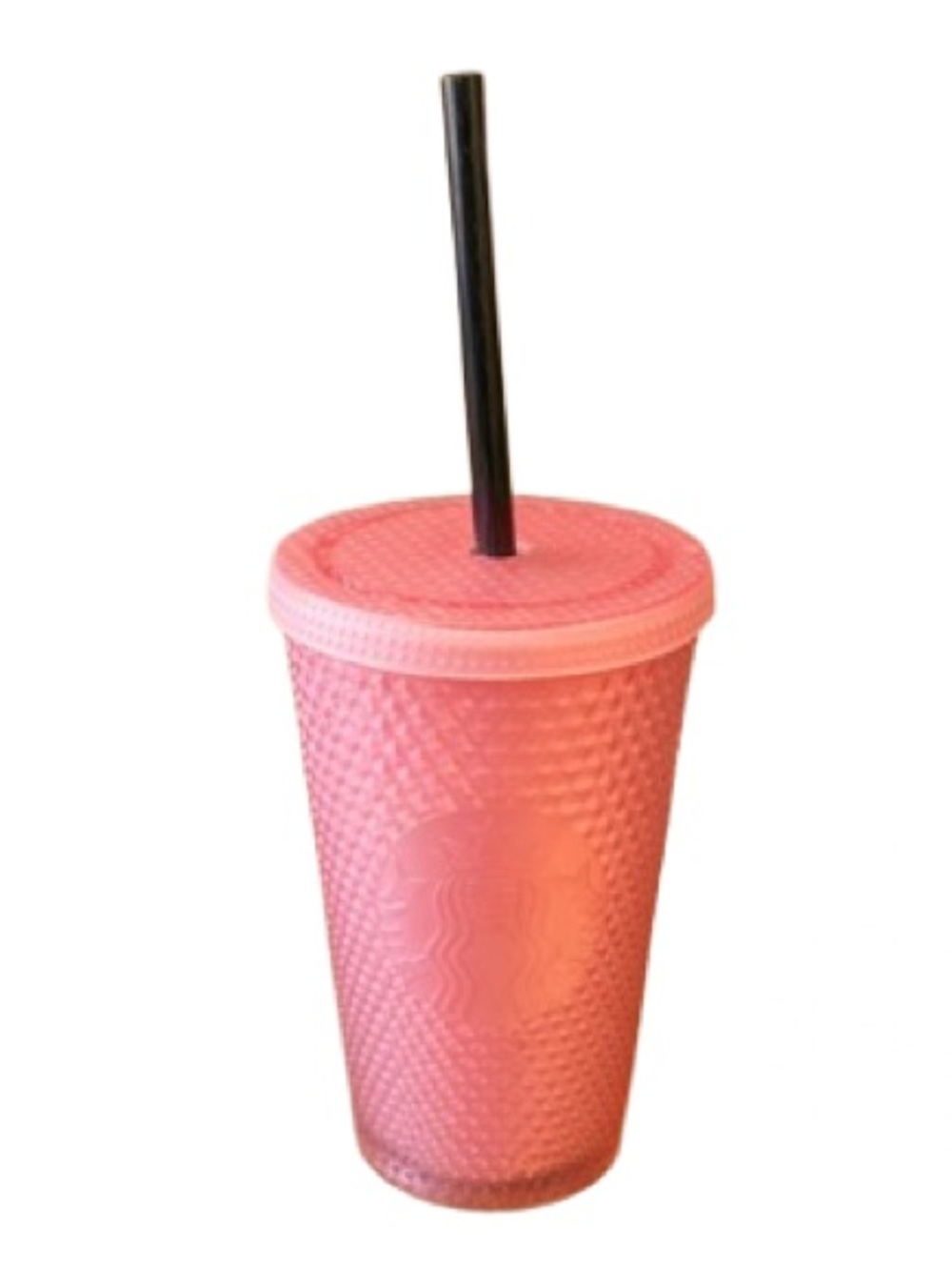 Starbucks Pink Textured Studded Tumbler – Embossed Logo, Reusable